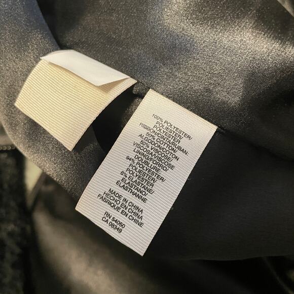 Rachel Roy Black Sequin Jacket Tunic Dress Small Full Zip Short Sleeve Pockets - Picture 6 of 12